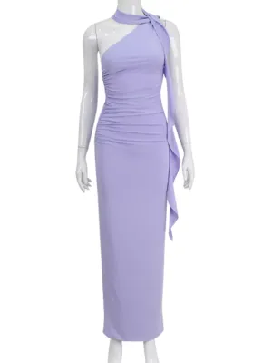 - Purple One Sleeve Dress   GEU1382