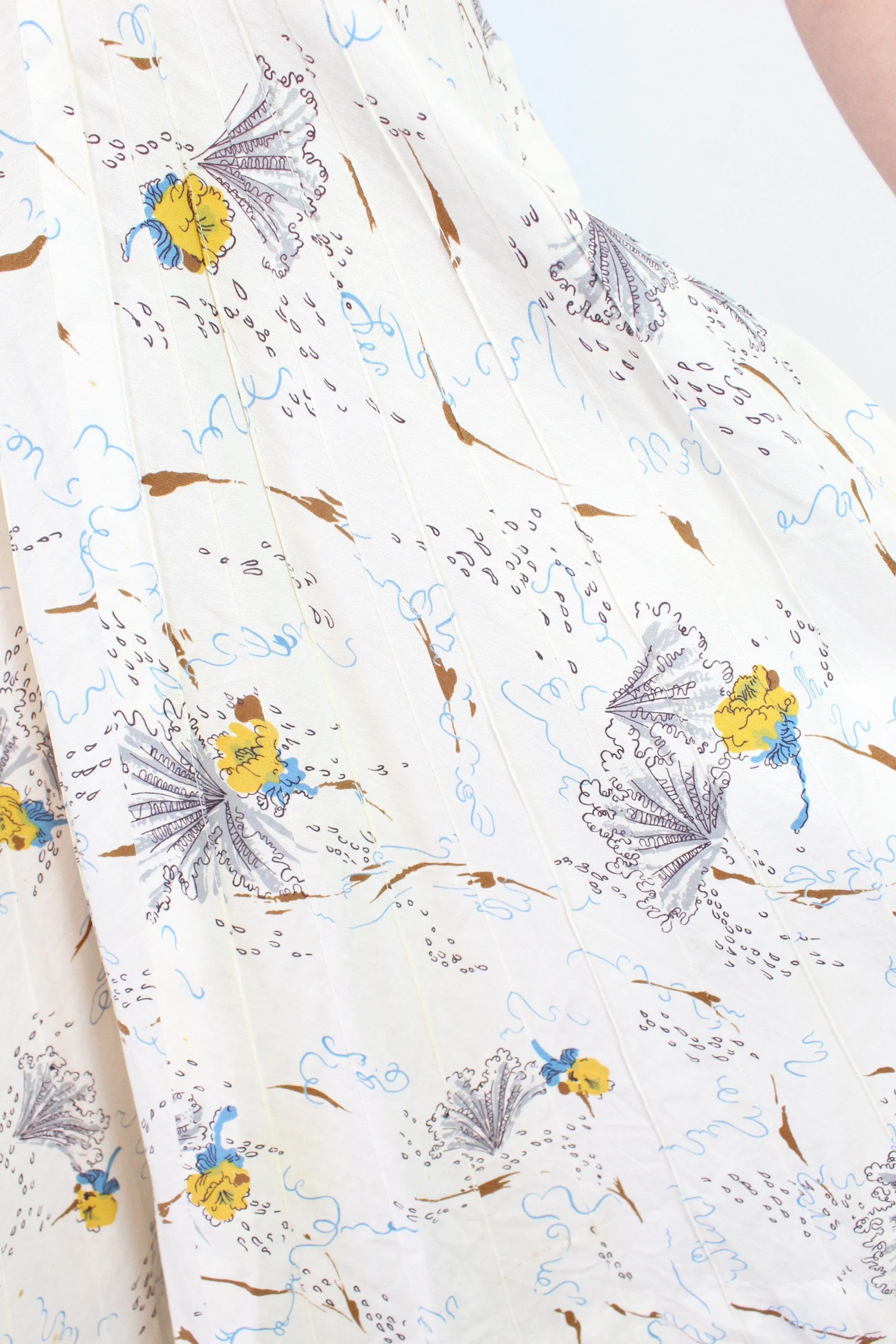 1950s FAN PRINT halter novelty dress xs | new spring summer