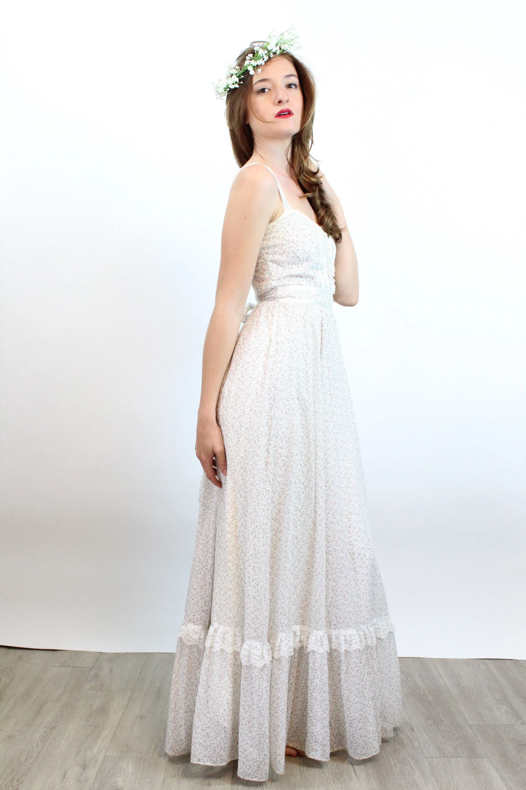 1970s GUNNE SAX floral maxi dress xs | new spring summer