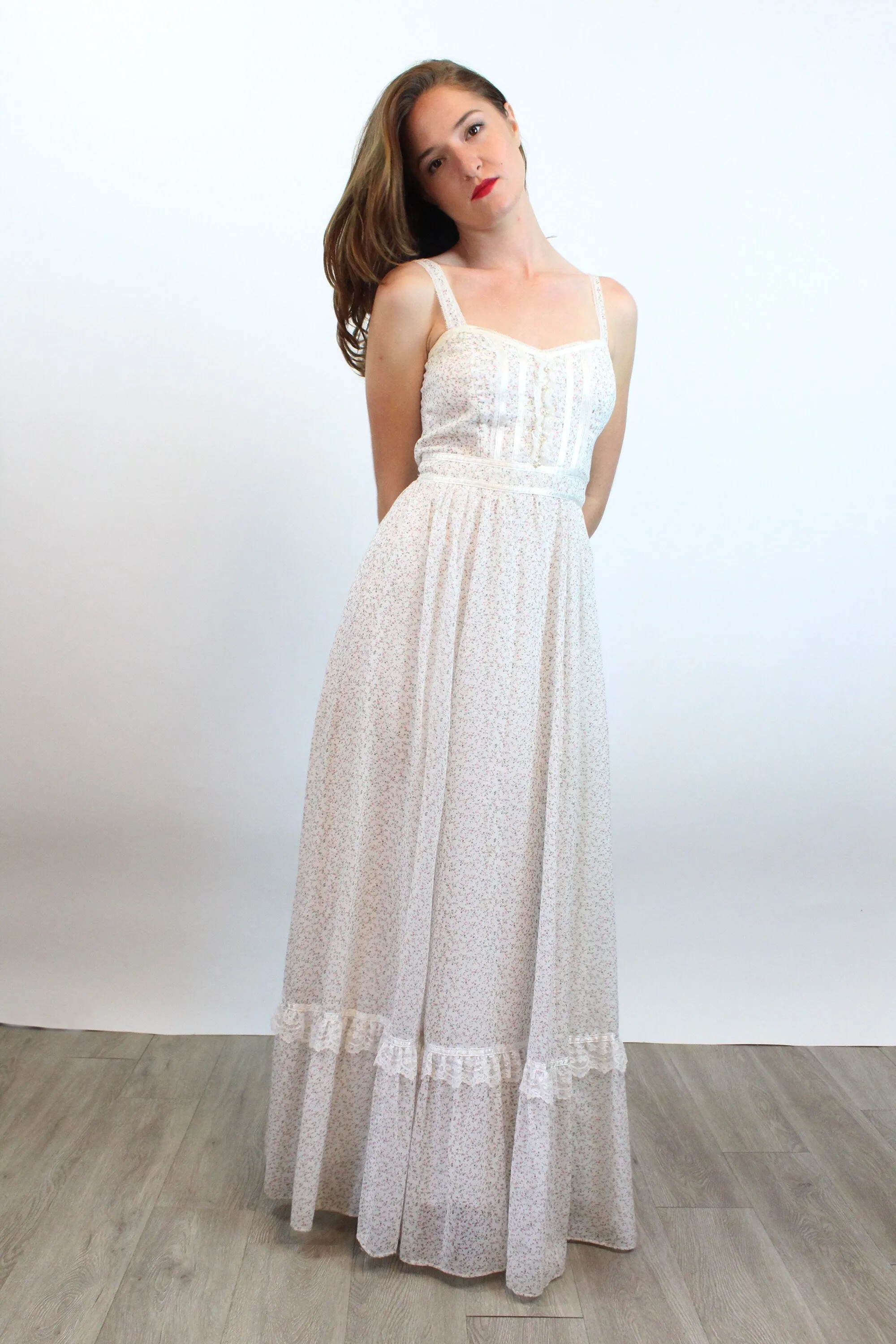 1970s GUNNE SAX floral maxi dress xs | new spring summer