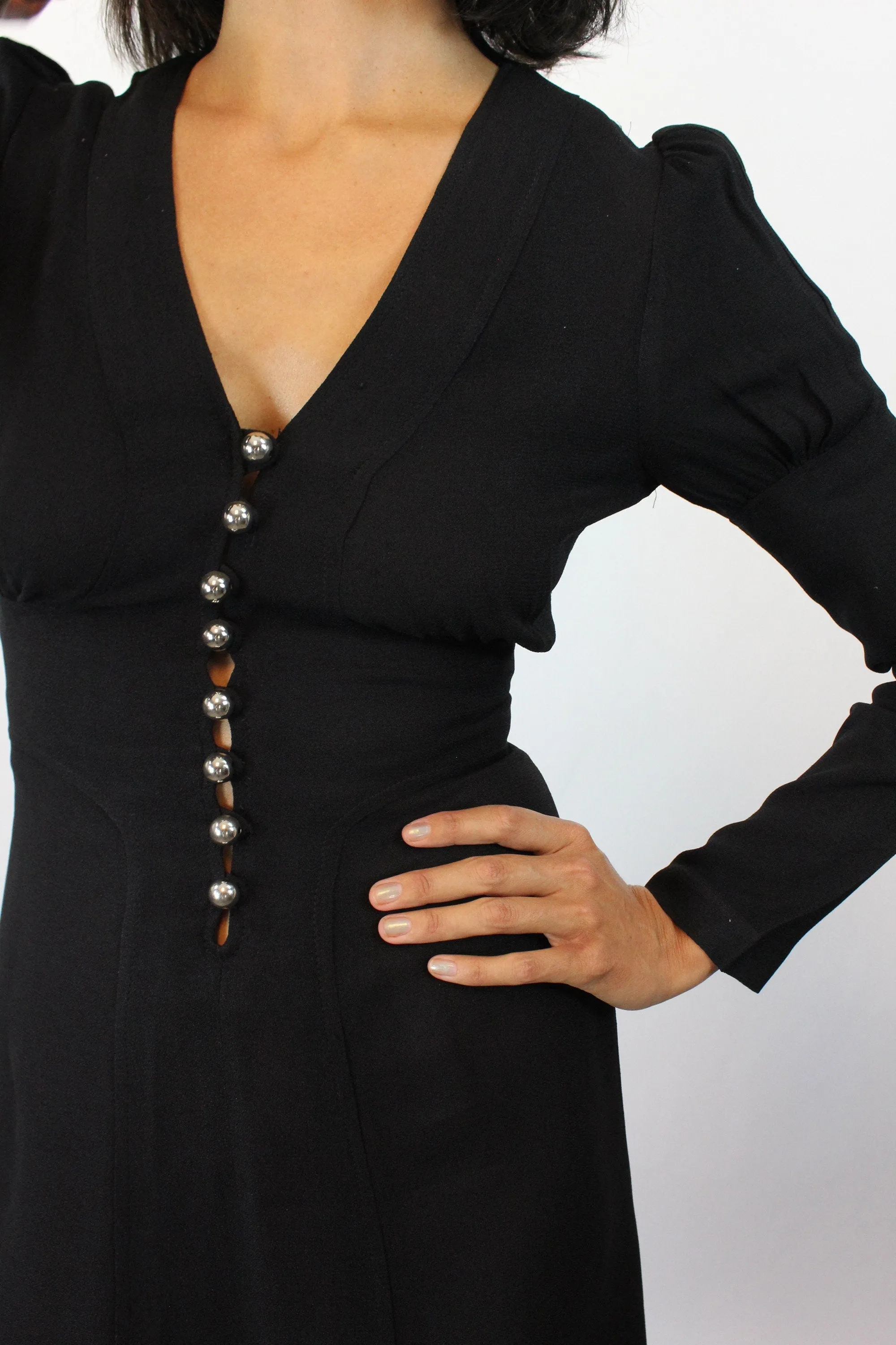 1970s OSSIE CLARK moss crepe dress xs | new fall