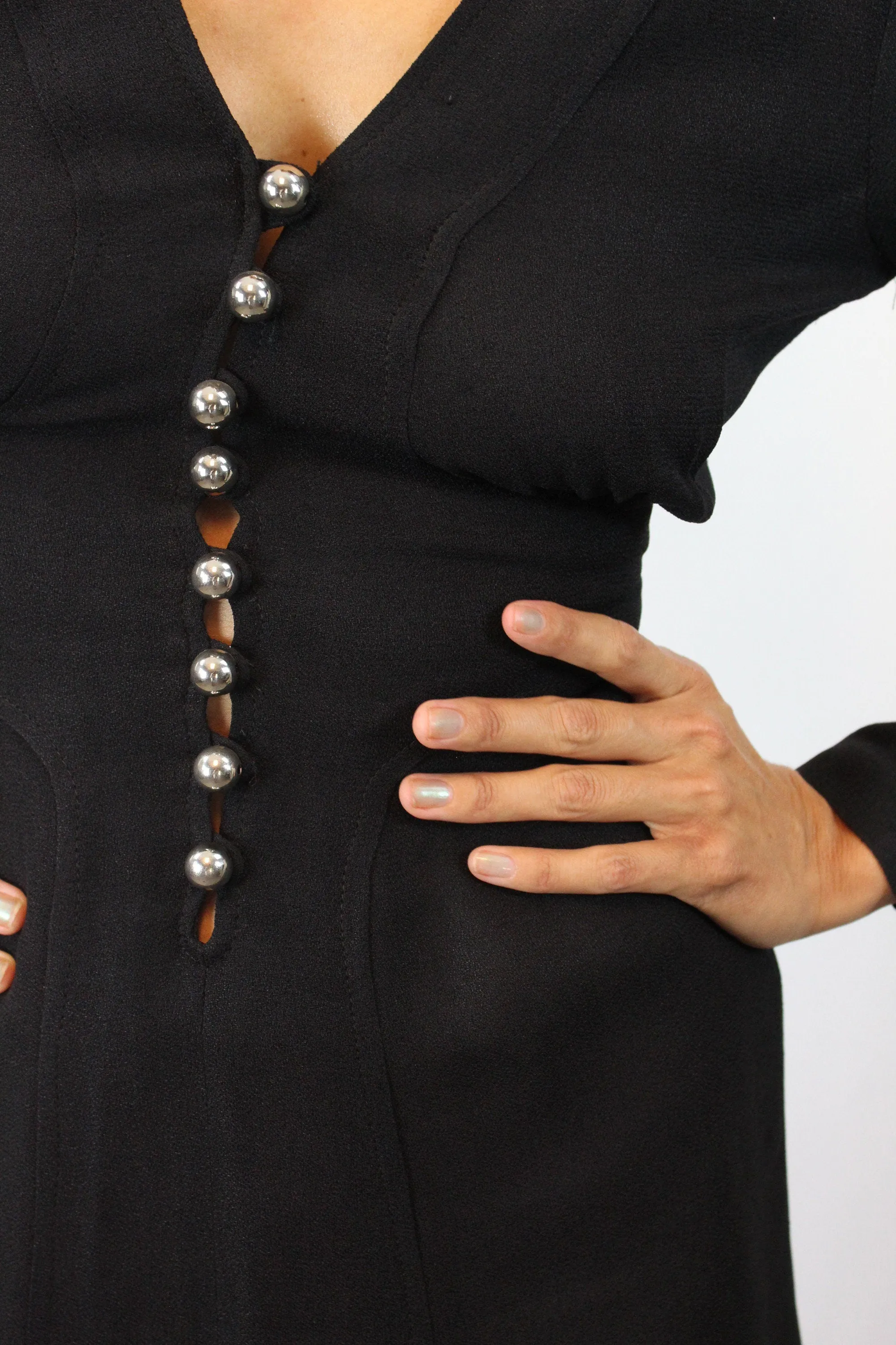 1970s OSSIE CLARK moss crepe dress xs | new fall