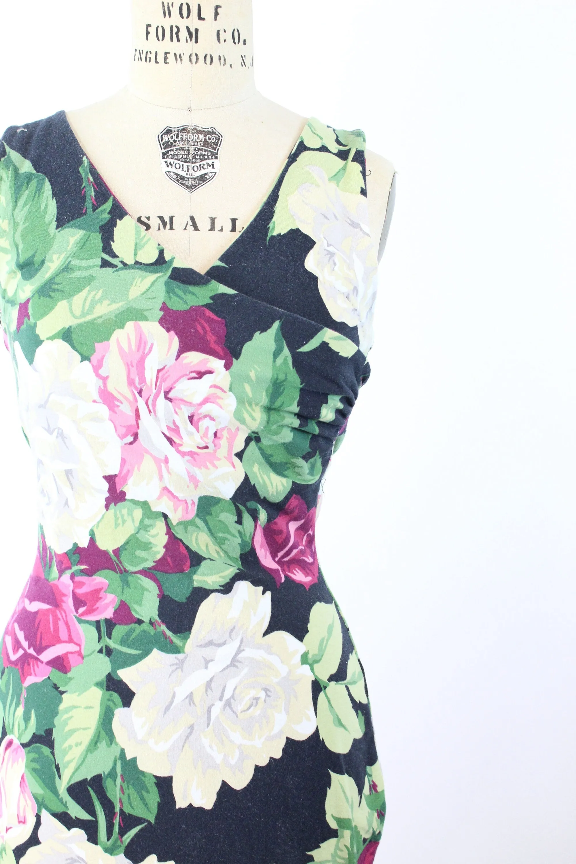 1980s PUNK Betsey Johnson ROSE PRINT dress small | new spring summer