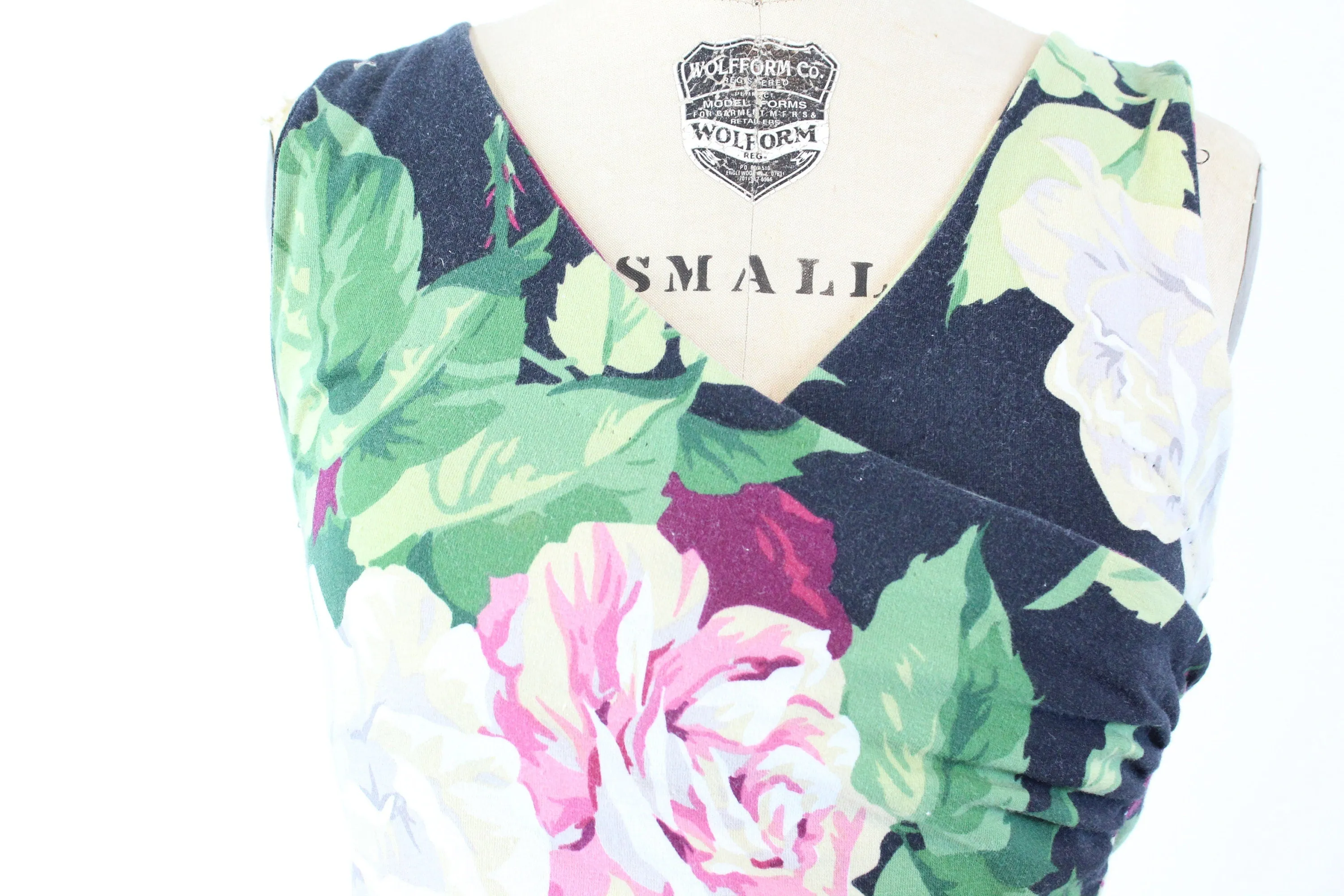 1980s PUNK Betsey Johnson ROSE PRINT dress small | new spring summer