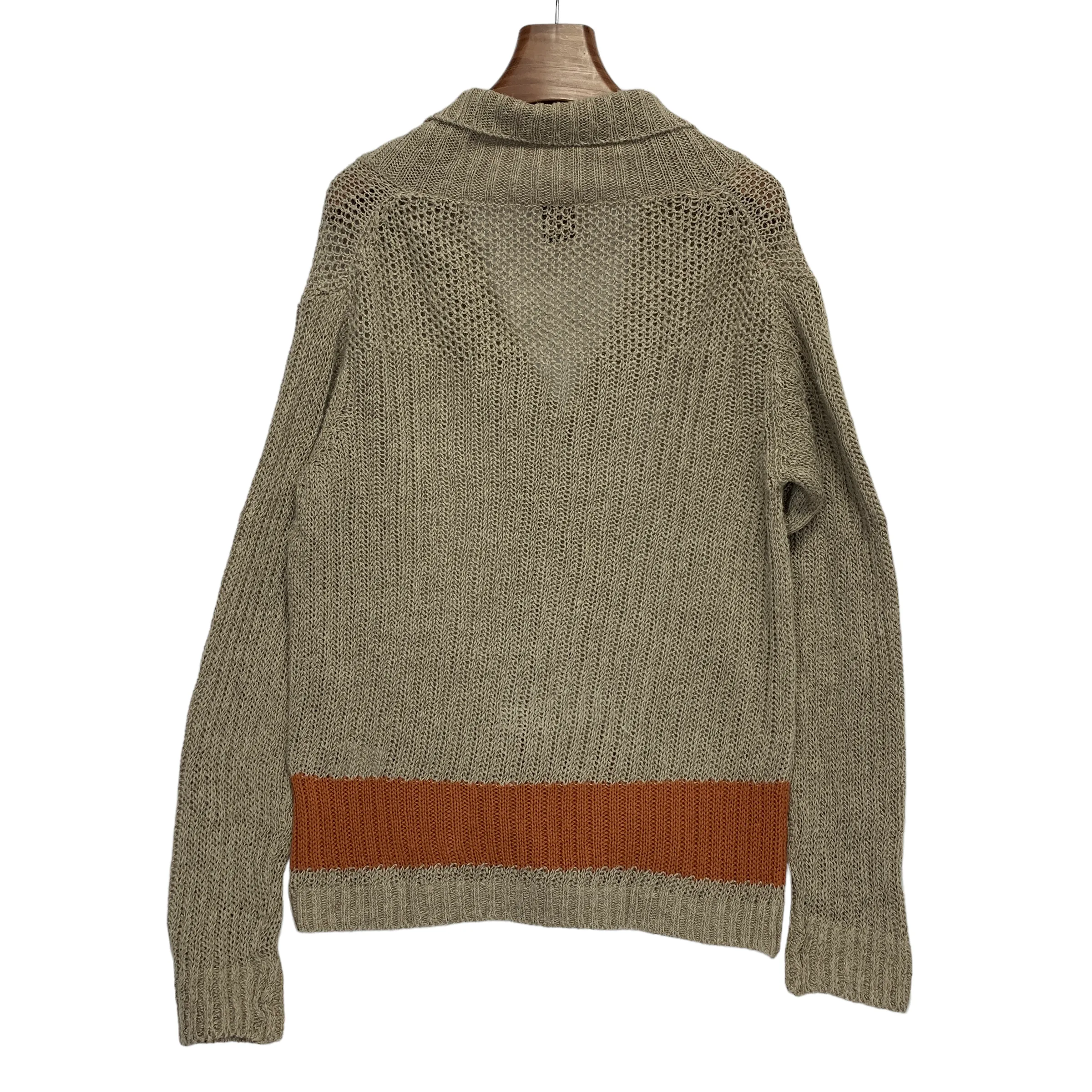 [2] Kapital Navy Linen Loose Knit Summer Cardigan