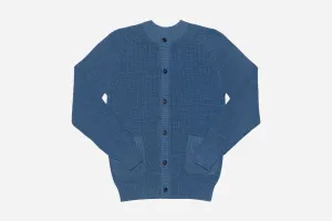【3sixteen】義大利藍染匹馬棉 開襟毛衣／Crewneck Cardigan Indigo