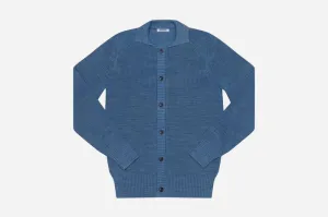【3sixteen】義大利藍染匹馬棉 開襟立領毛衣／Pima Cotton Collared Cardigan