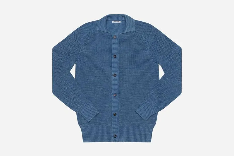 【3sixteen】義大利藍染匹馬棉 開襟立領毛衣／Pima Cotton Collared Cardigan