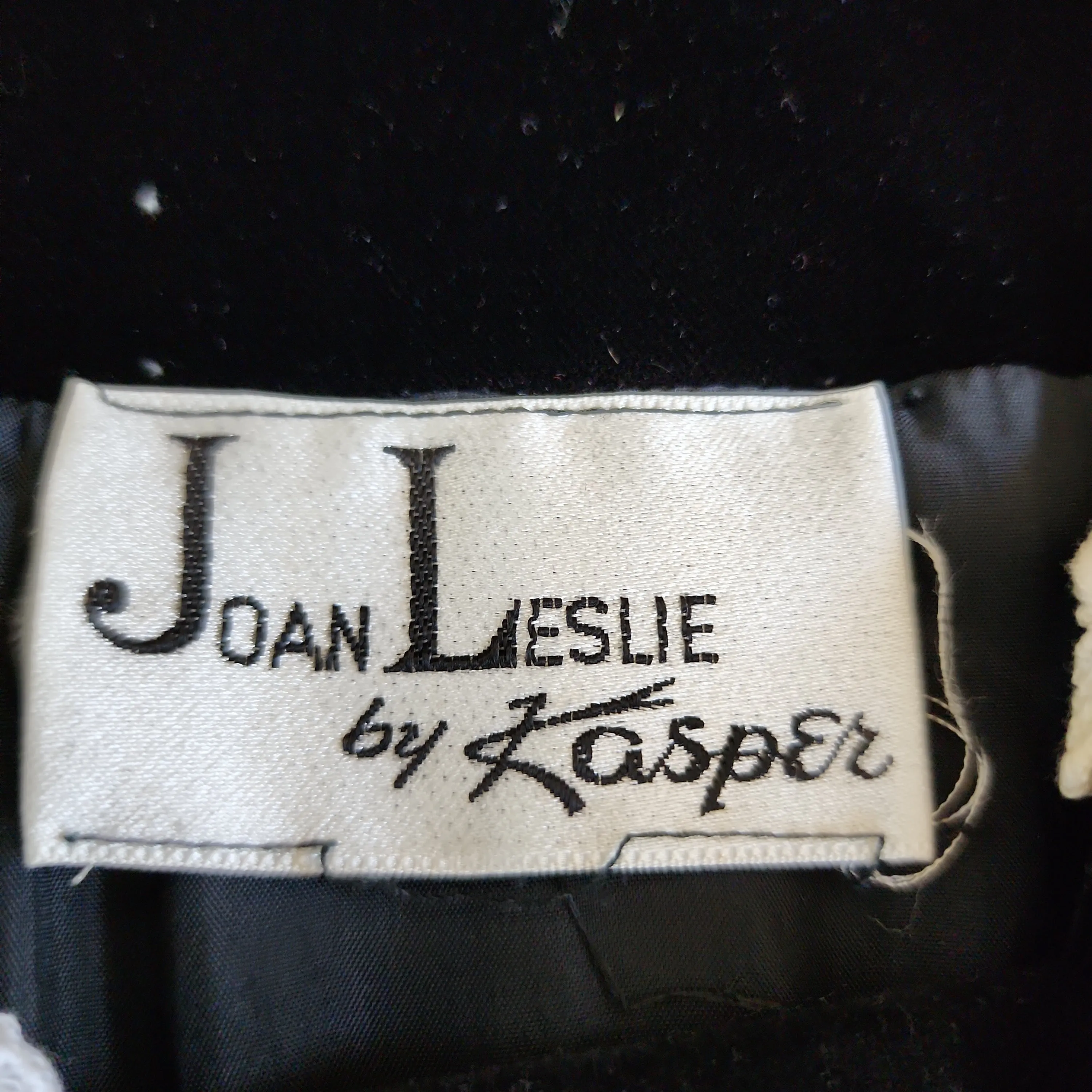 80s Black Velvet Dress White Lace Collar Joan Leslie Kasper
