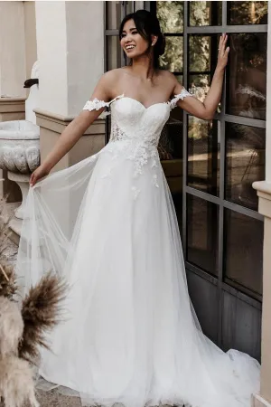 A-line Tulle Bridal Gown with Removeable Lace Straps