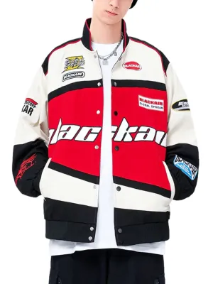 Aelfric Eden Blackair Mens Varsity Jackets Womens Bomber Jackets Vintage Motorcycle Racer Jacket