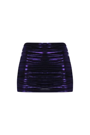 After Party Metallic Skirt in Purple