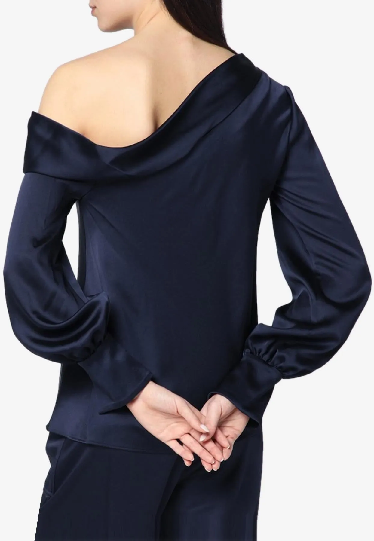 Alice One-Shoulder Satin Blouse