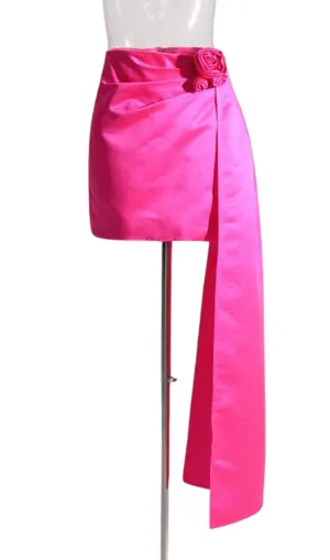 ANCHORET FLOWER MINI SKIRT IN PINK