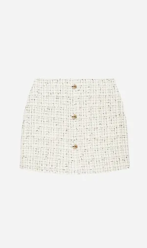 Anine Bing | Mateo Skirt - Cream & Black Tweed