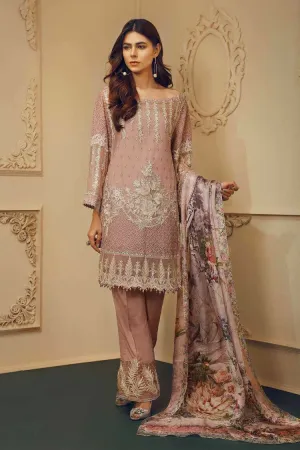 Beautiful chiffon dress by chantell Jasmine in light pink color Model# C 821