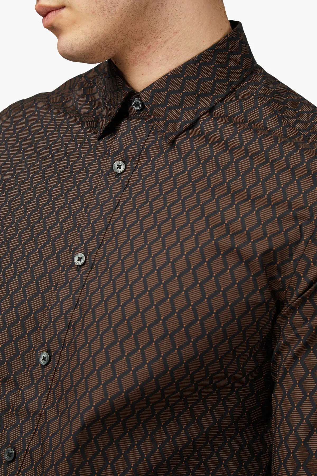 BEN SHERMAN | Linear Geo Print Shirt