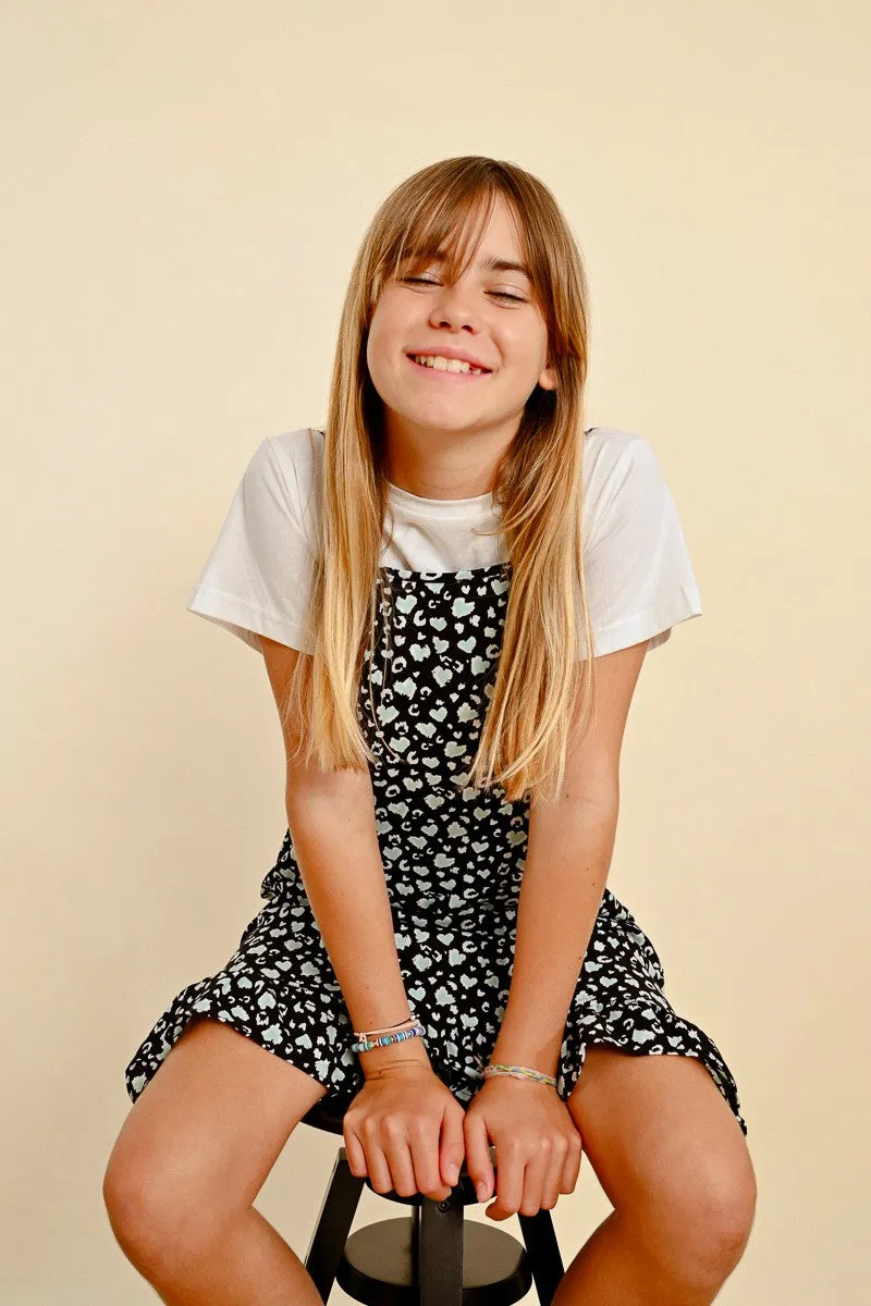 BI-MATERIAL DRESS, PRINTED