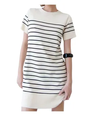 Black and White Striped T-Shirt Dress
