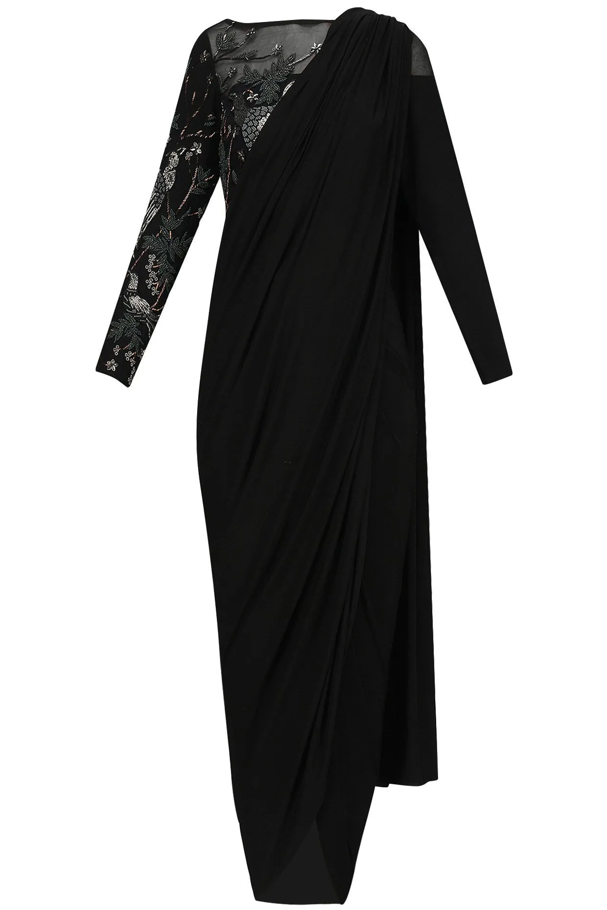 BLACK SARI DRAPE