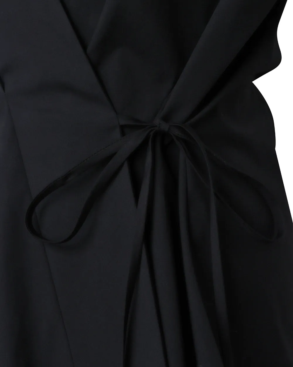 Black V Neck Wrap Blouse