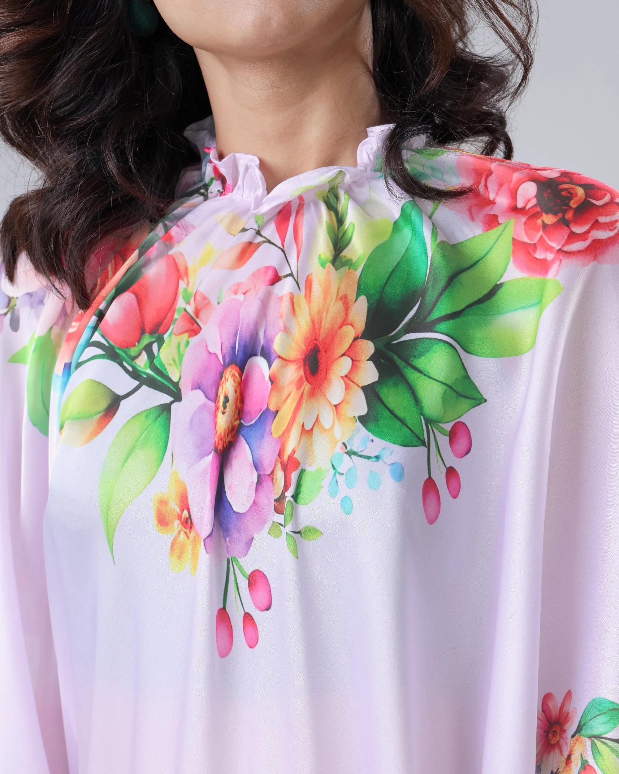 Blooming Multi-Color Floral Freehand Saree