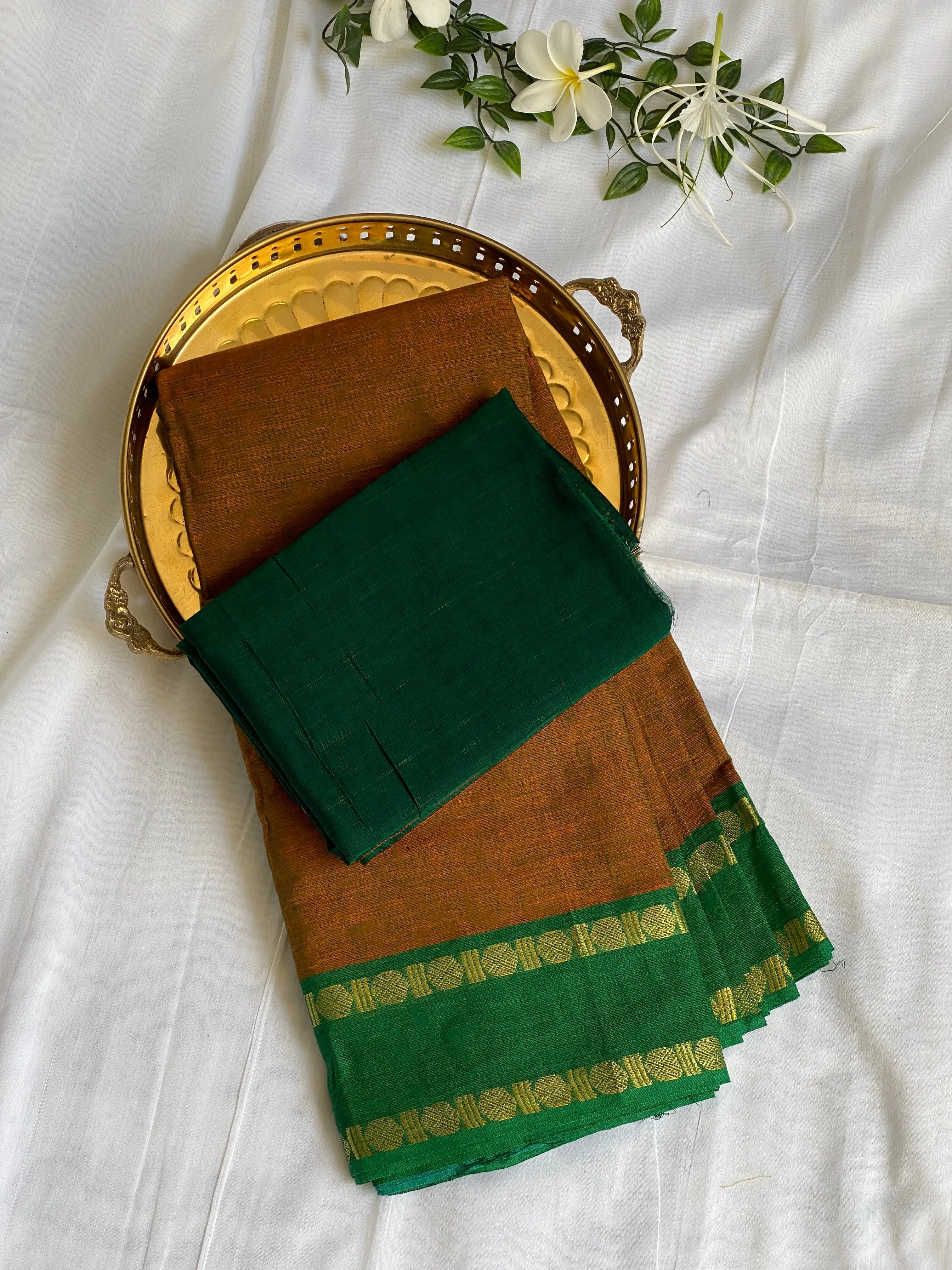 Blouse   Amber and Green Rudraksha