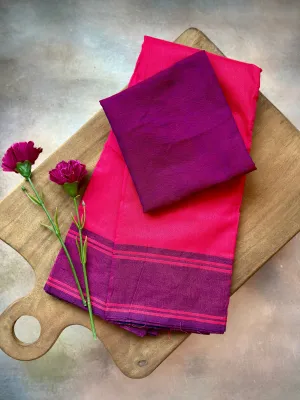 Blouse Cotton   Pink Petal & Magenta