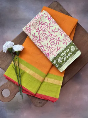 Blouse Silk Cotton   Haldi Hues & Green