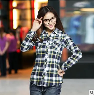 blouse women blouses shirt plaid vetement