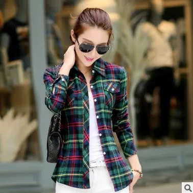 blouse women blouses shirt plaid vetement