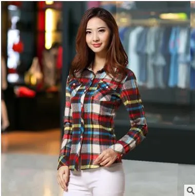 blouse women blouses shirt plaid vetement