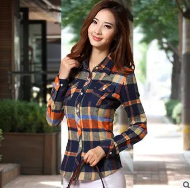 blouse women blouses shirt plaid vetement