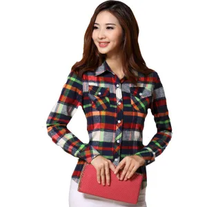 blouse women blouses shirt plaid vetement