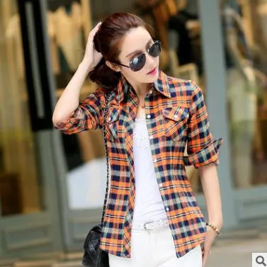 blouse women blouses shirt plaid vetement