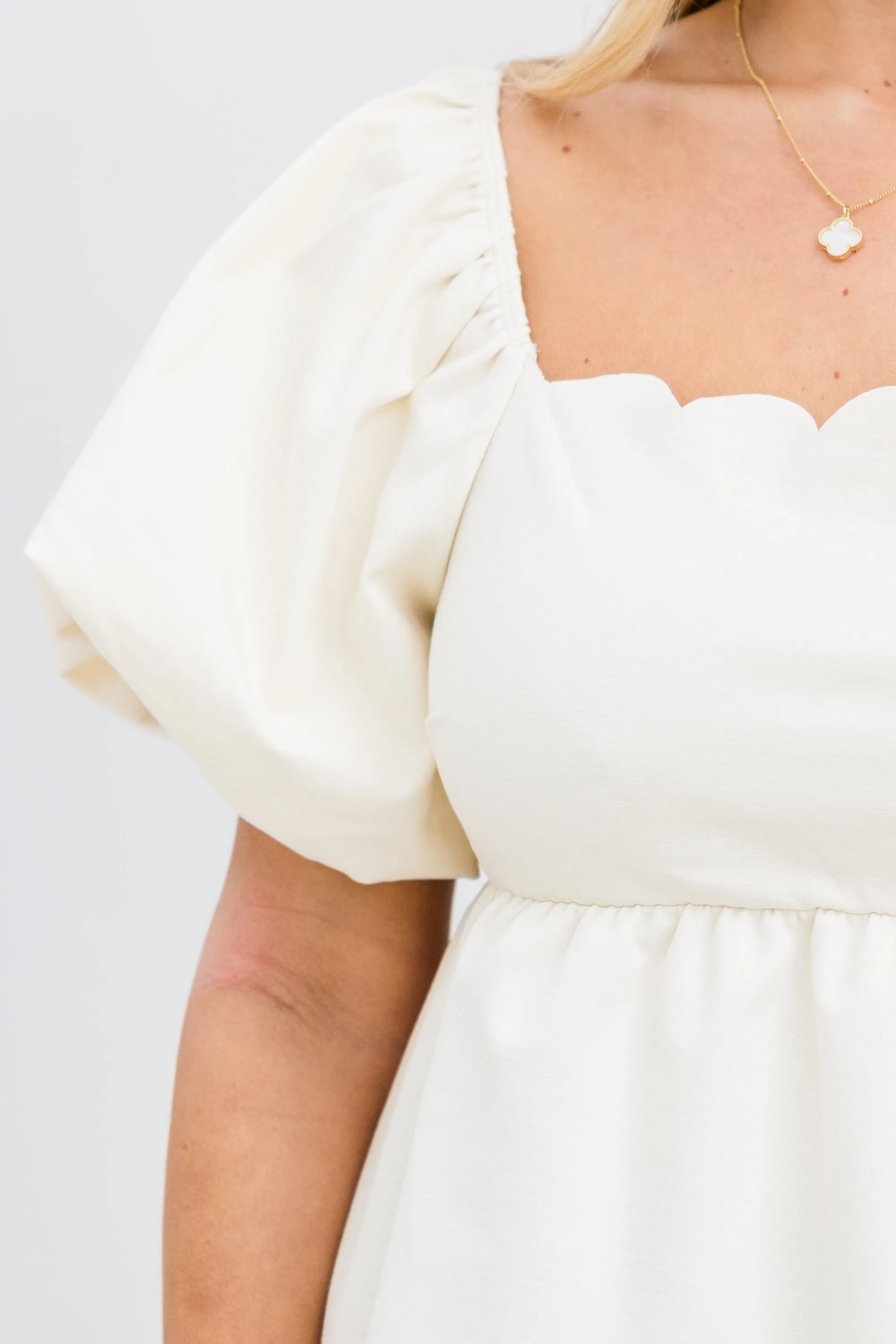 Blushing Rose Babydoll Top, Cream