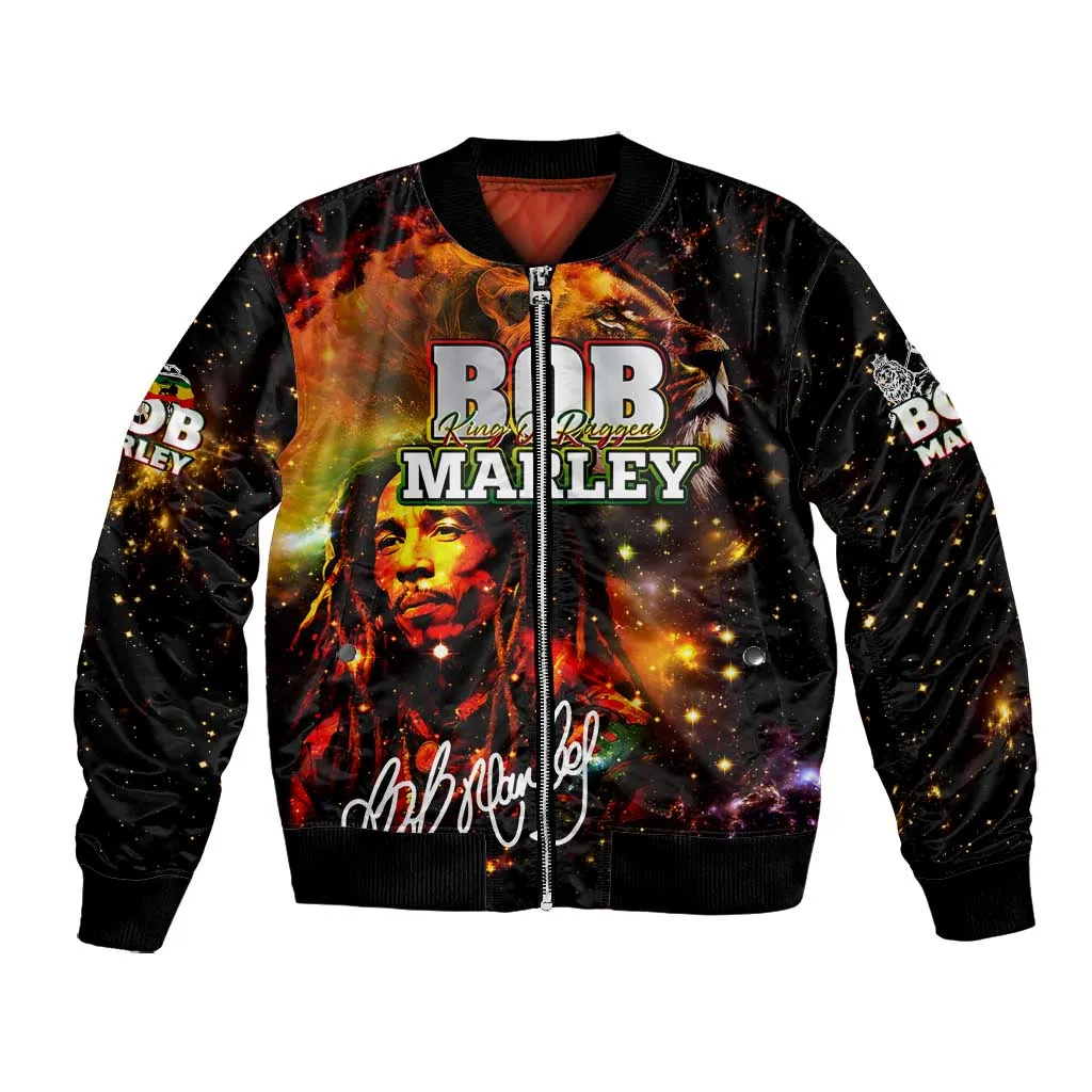 Bob King Of Reggae Rastafari Lion Bomber Jacket You Never Know How Strong You Are DT02