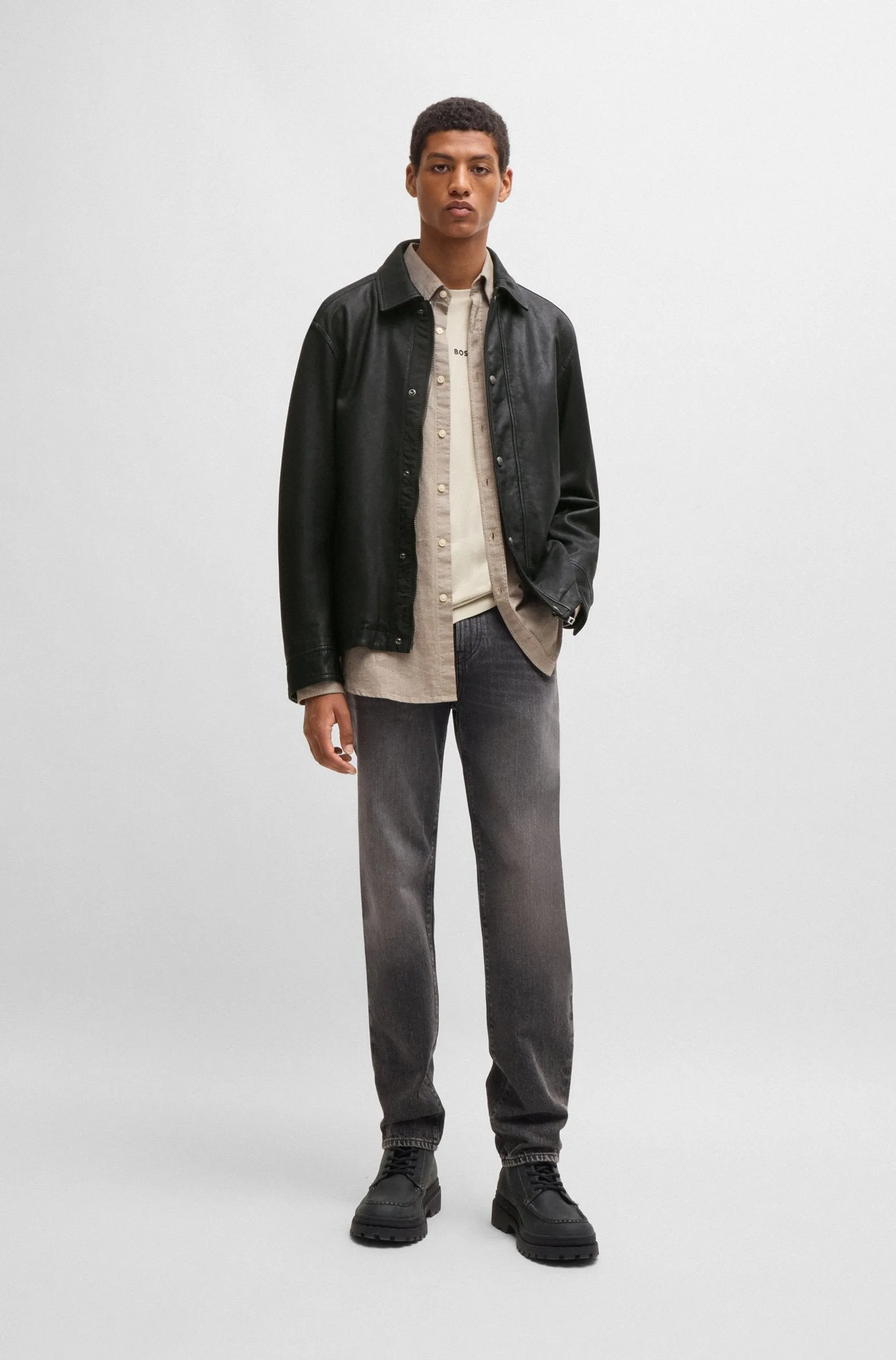 BOSS Casual Jackets Regular Fit in Leather - JERICHO 10265828 01-50522241
