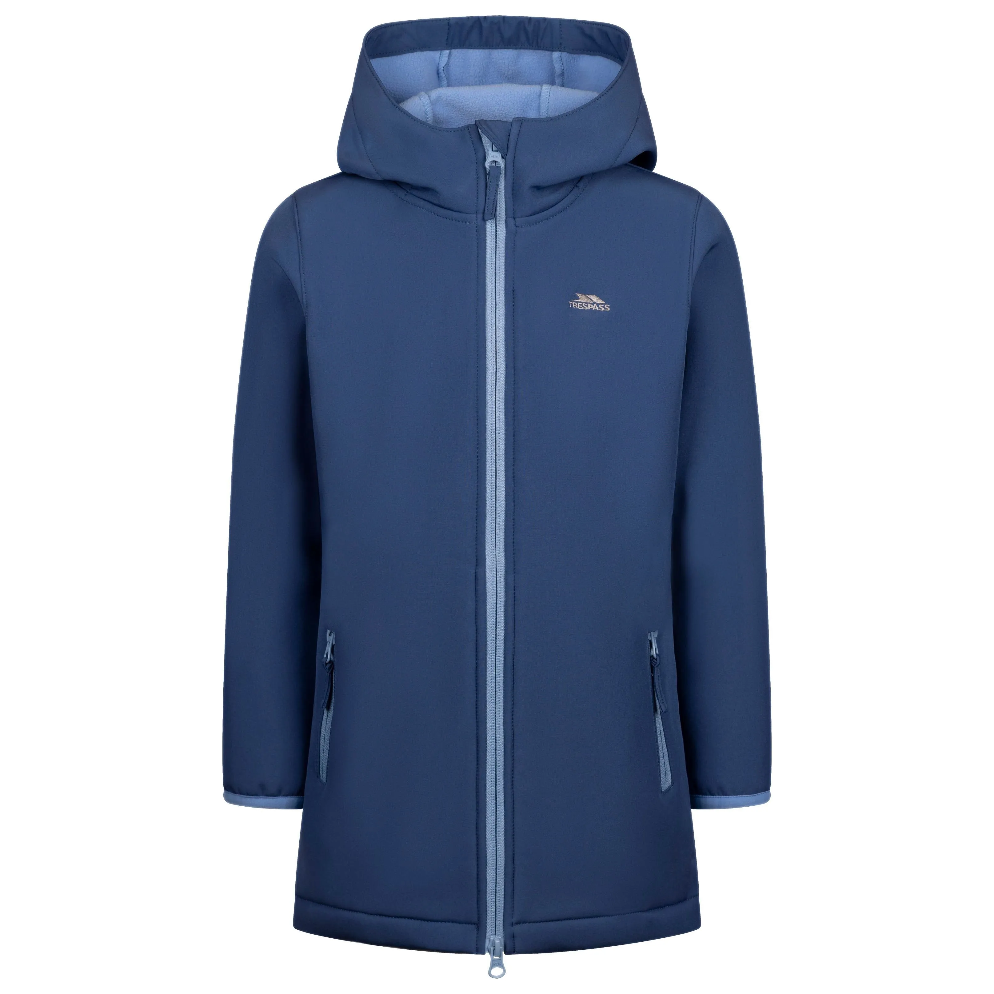 Brennagh Girls Longer Length Softshell Jacket in Blue Tone
