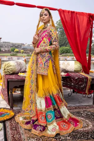 Bridal Dresses for Mehndi in Sharara Kameez #BN1041