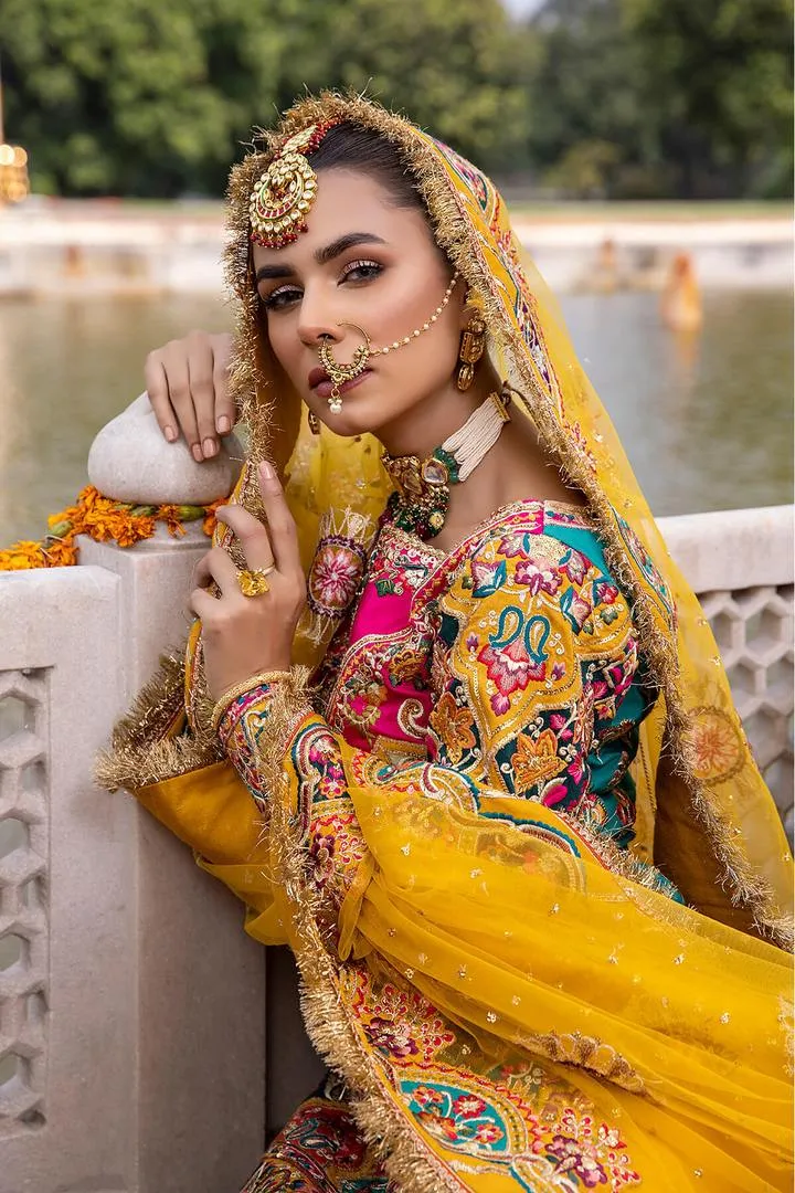 Bridal Dresses for Mehndi in Sharara Kameez #BN1041