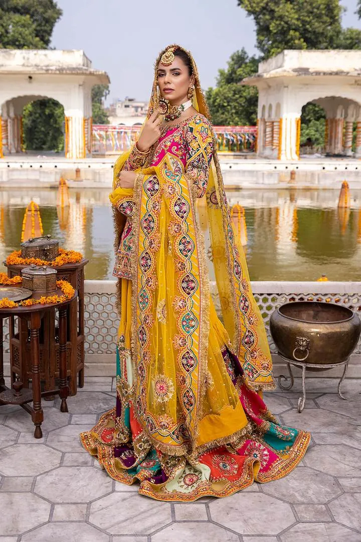 Bridal Dresses for Mehndi in Sharara Kameez #BN1041