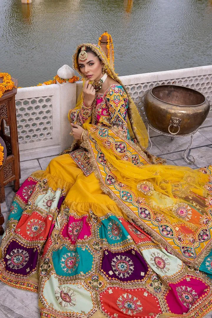 Bridal Dresses for Mehndi in Sharara Kameez #BN1041
