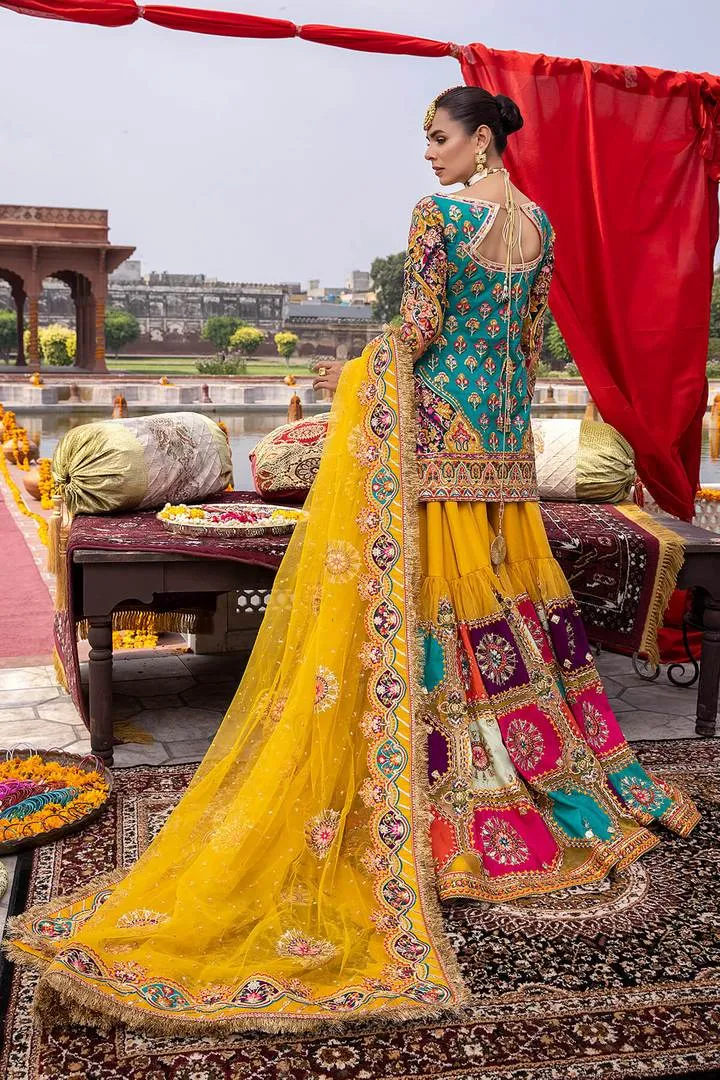 Bridal Dresses for Mehndi in Sharara Kameez #BN1041
