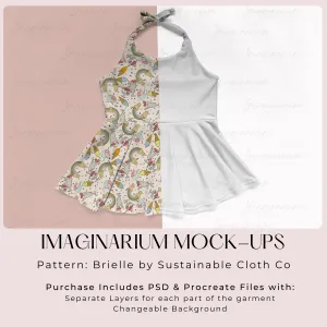 Brielle Halter Top Peplum Shirt  Mock Up, Realistic Clothing Mockup for Photoshop and Procreate