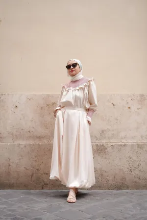 BUBBLE SKIRT IN ECRU