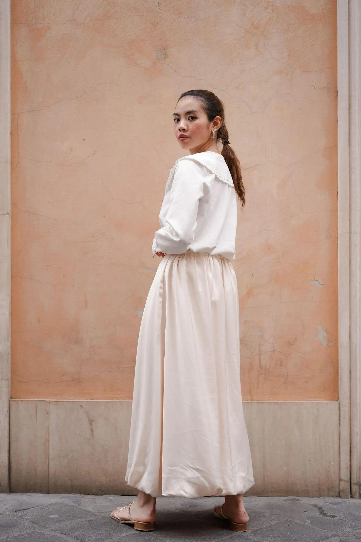 BUBBLE SKIRT IN ECRU