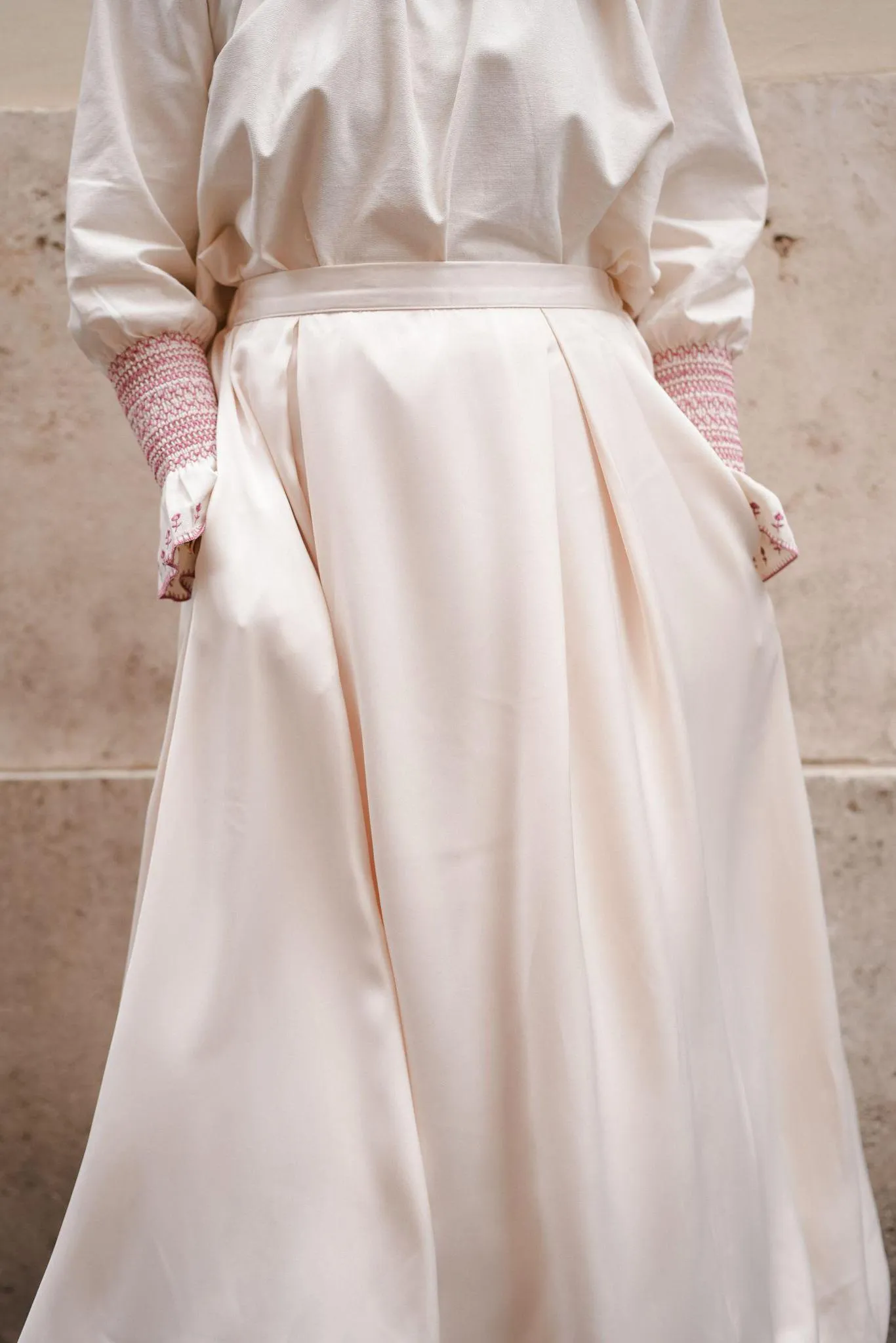 BUBBLE SKIRT IN ECRU