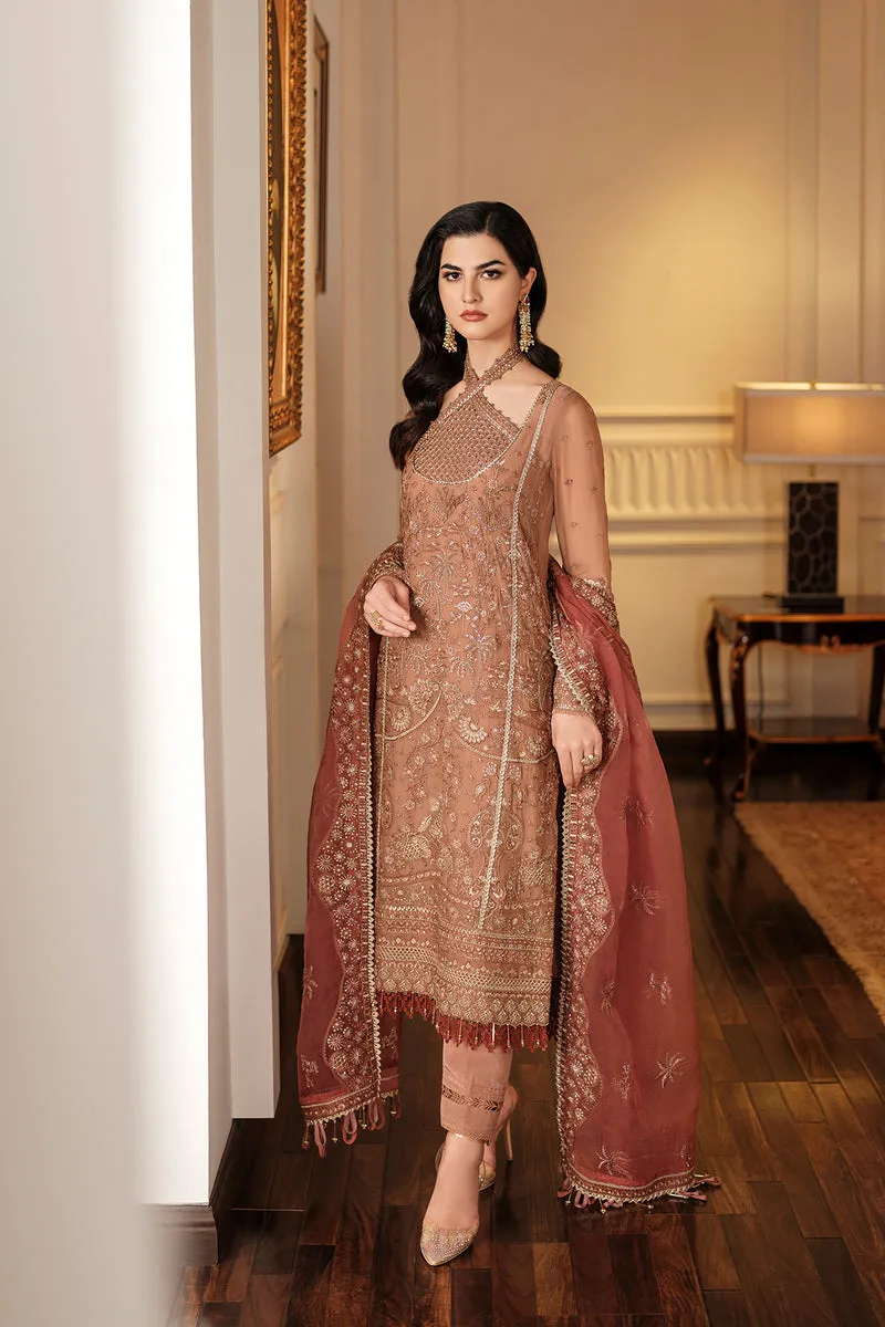Caramel Gold Heavily Embellished Pakistani Capri Shirt Wedding Dress