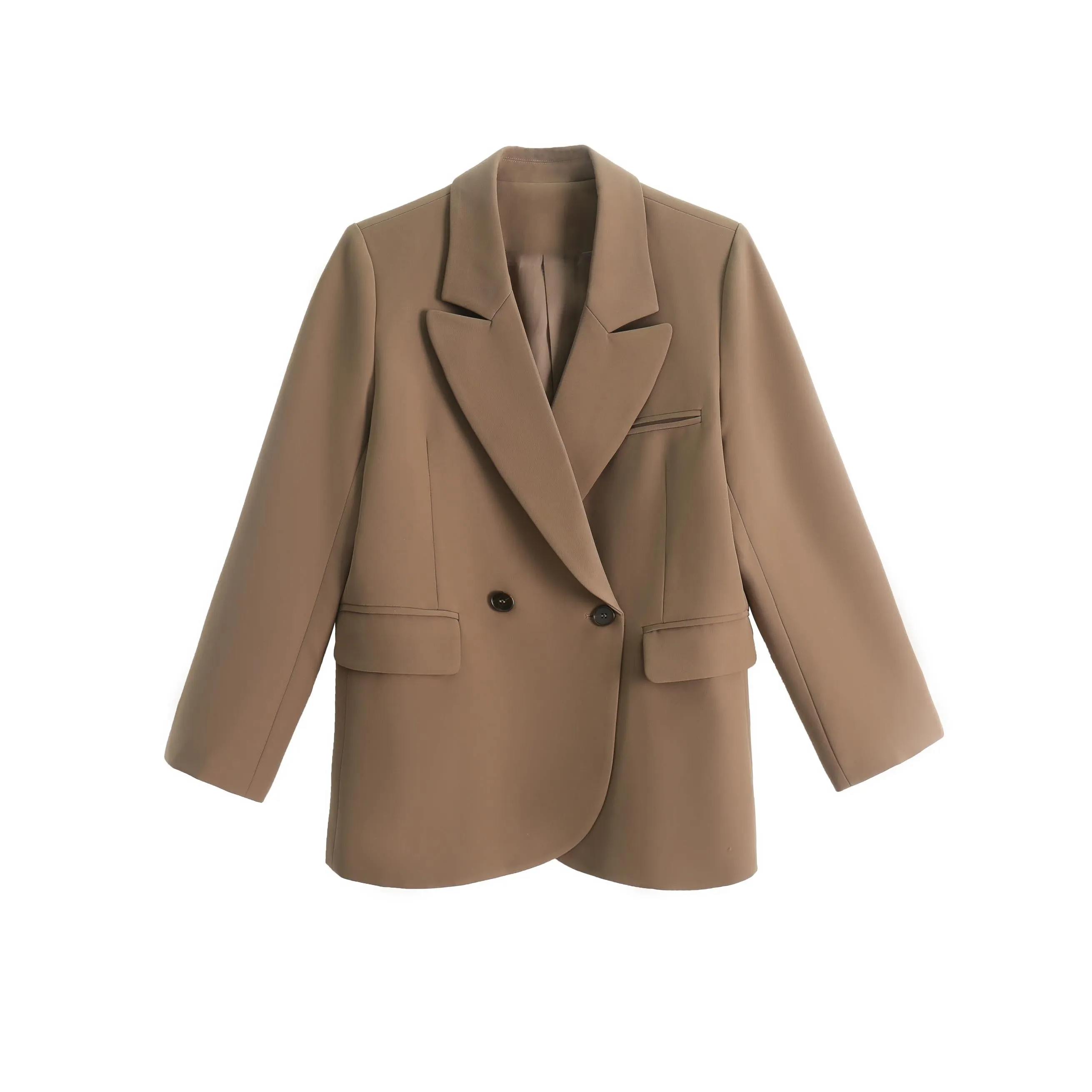 Casual Women's Sport Jacke Featuring Flap Pockets and a Relaxed Fit